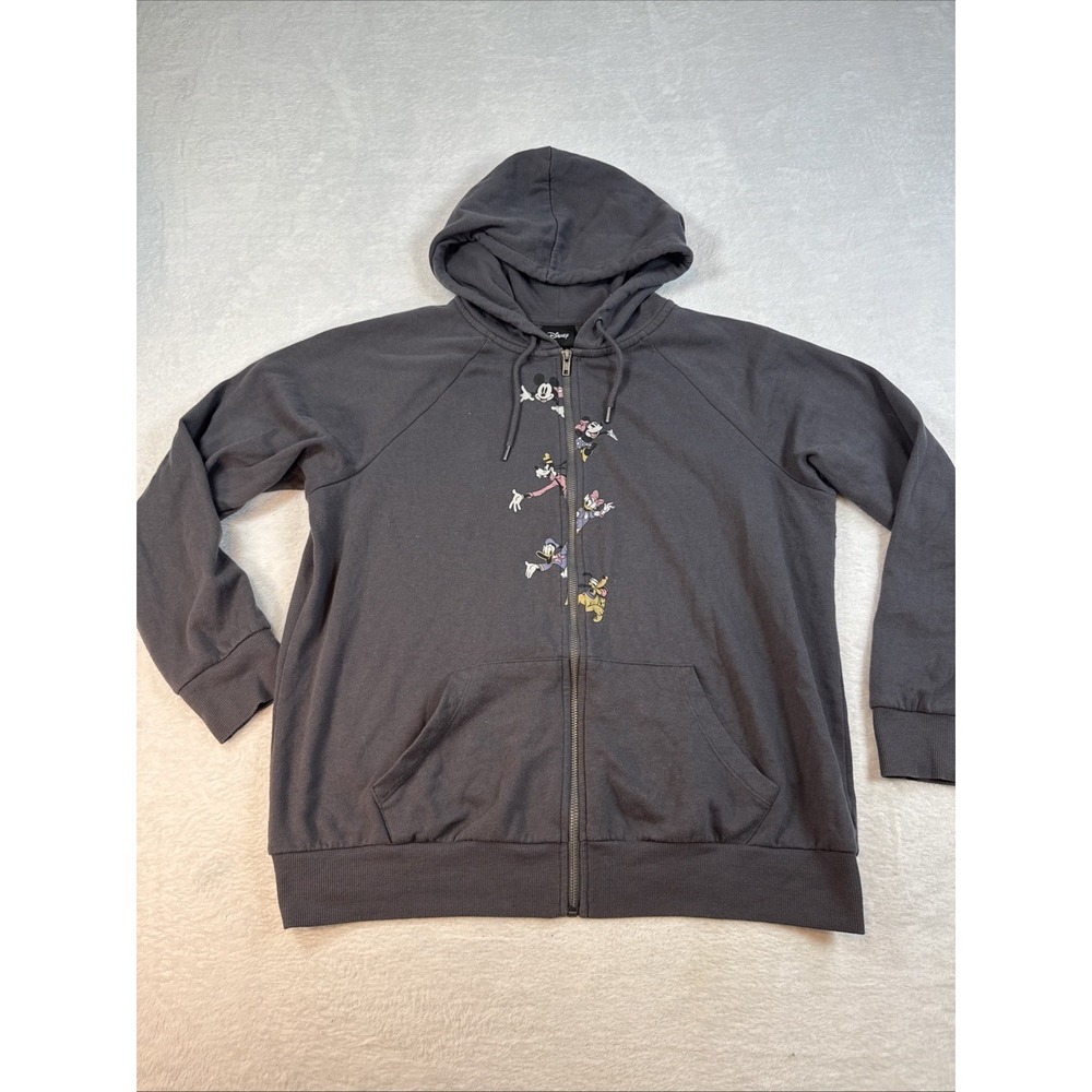 Torrid Size 1 Disney Gray Zip-Up Hoodie With Mickey and Friends
